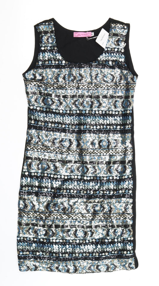 Maia Hemera Womens Black Geometric  Mini  Size M