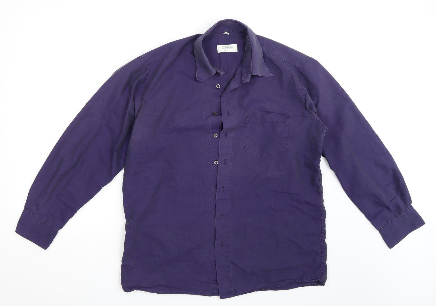 CANDA Mens Blue    Button-Up Size L  - Collar -15.5in