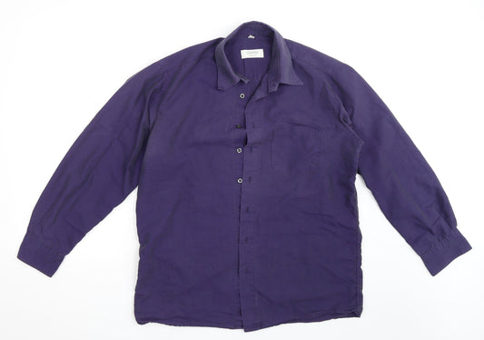 CANDA Mens Blue    Button-Up Size L  - Collar -15.5in