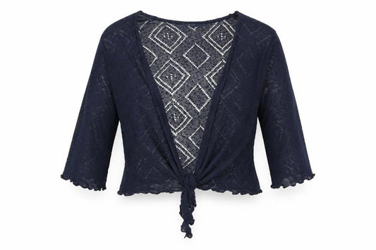 Isle Womens Blue Geometric  Cardigan Jumper Size 14