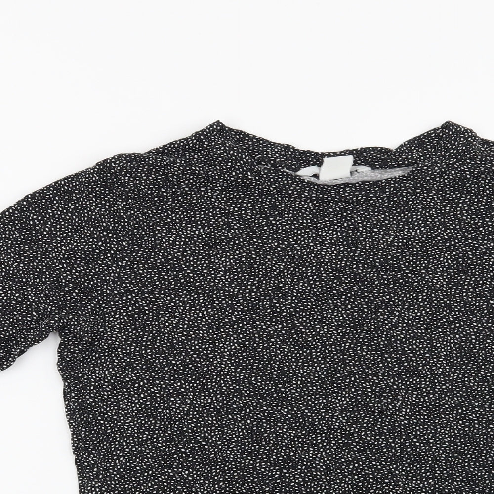 H&M Womens Black Geometric  Basic T-Shirt Size S