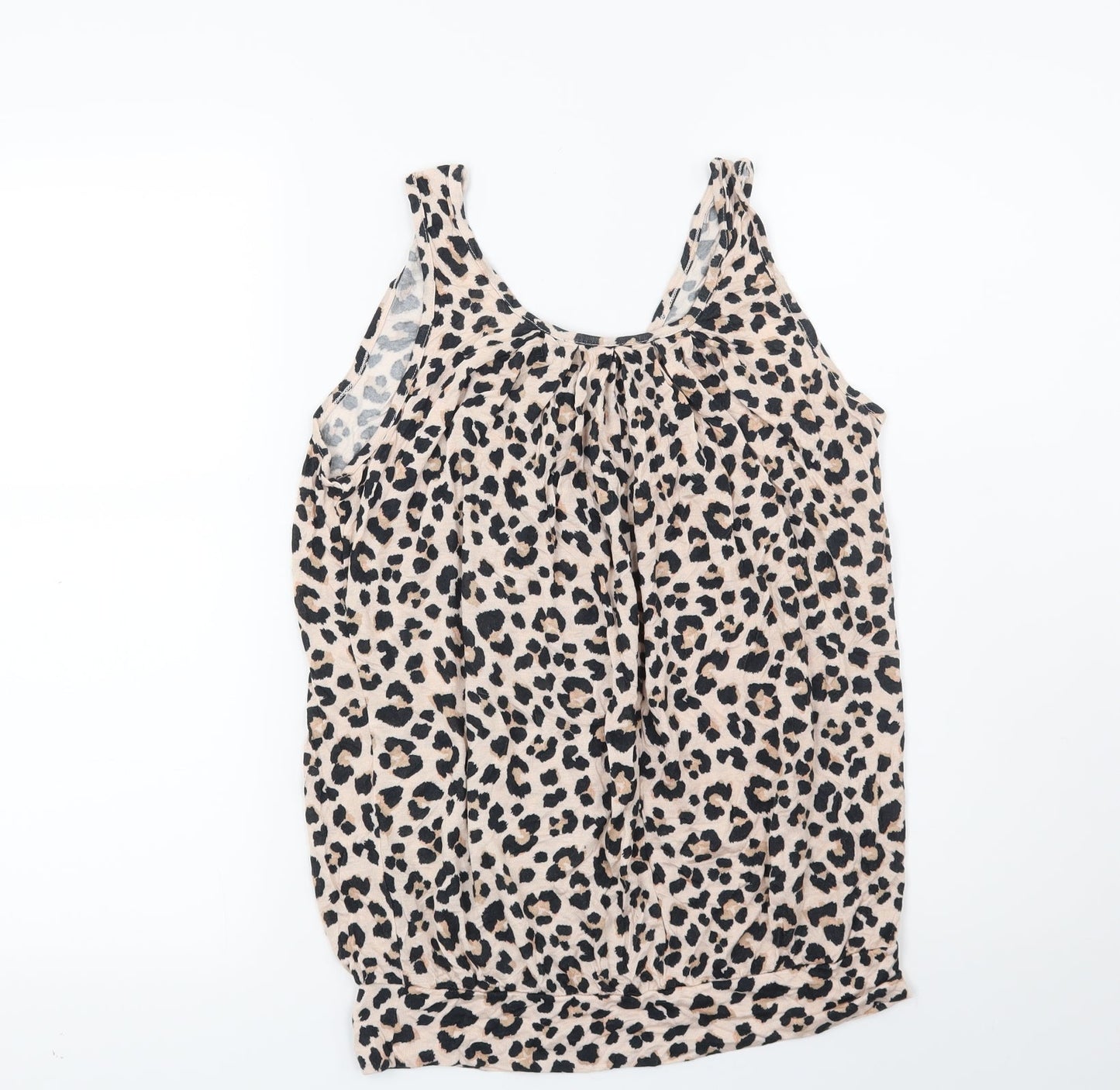 Very Womens Beige Animal Print  Basic Blouse Size 12