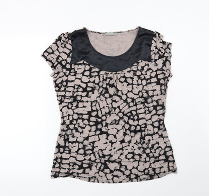 Marks & Spencer Womens Brown Geometric  Basic Blouse Size 12
