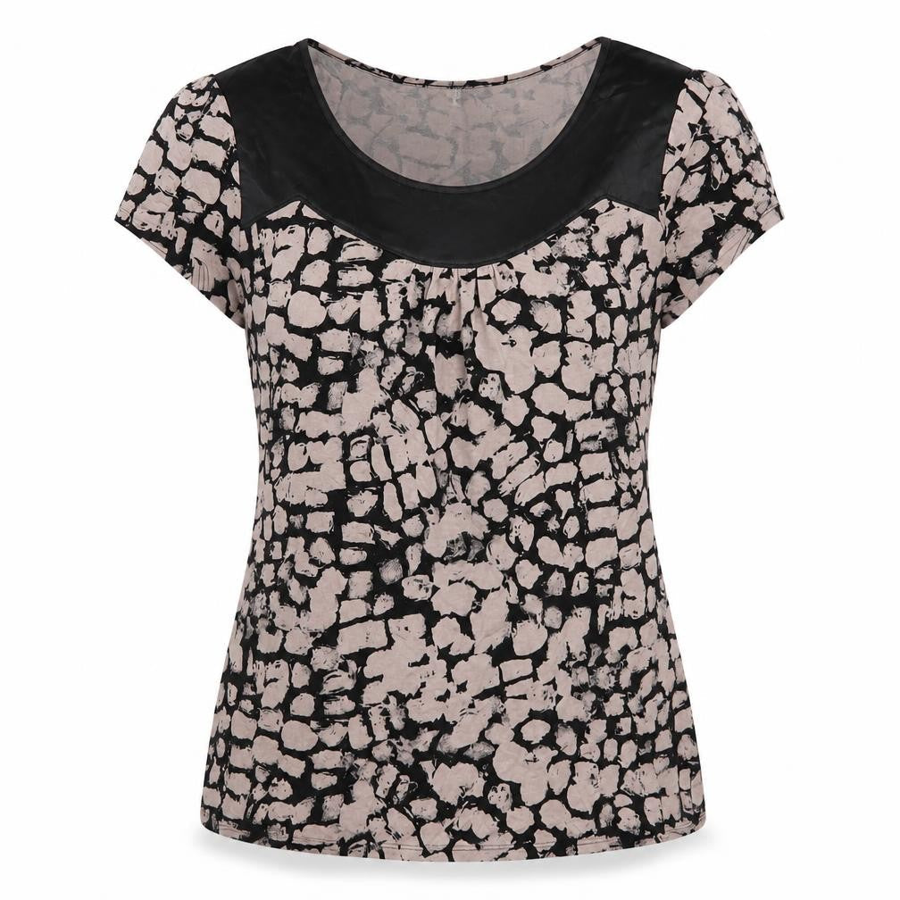 Marks & Spencer Womens Brown Geometric  Basic Blouse Size 12