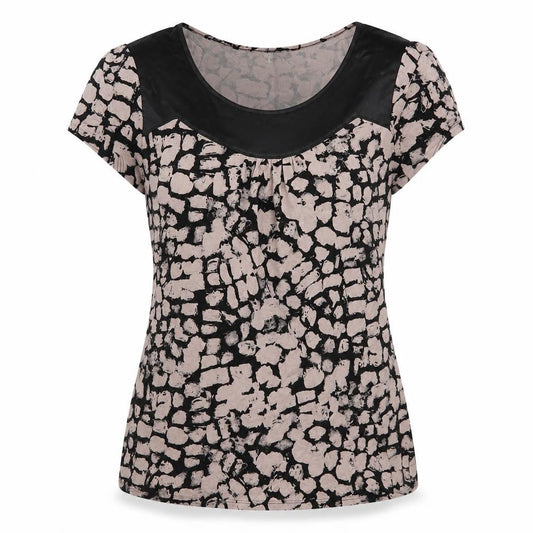 Marks and Spencer Womens Brown Geometric  Basic Blouse Size 12