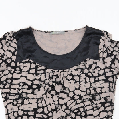 Marks & Spencer Womens Brown Geometric  Basic Blouse Size 12