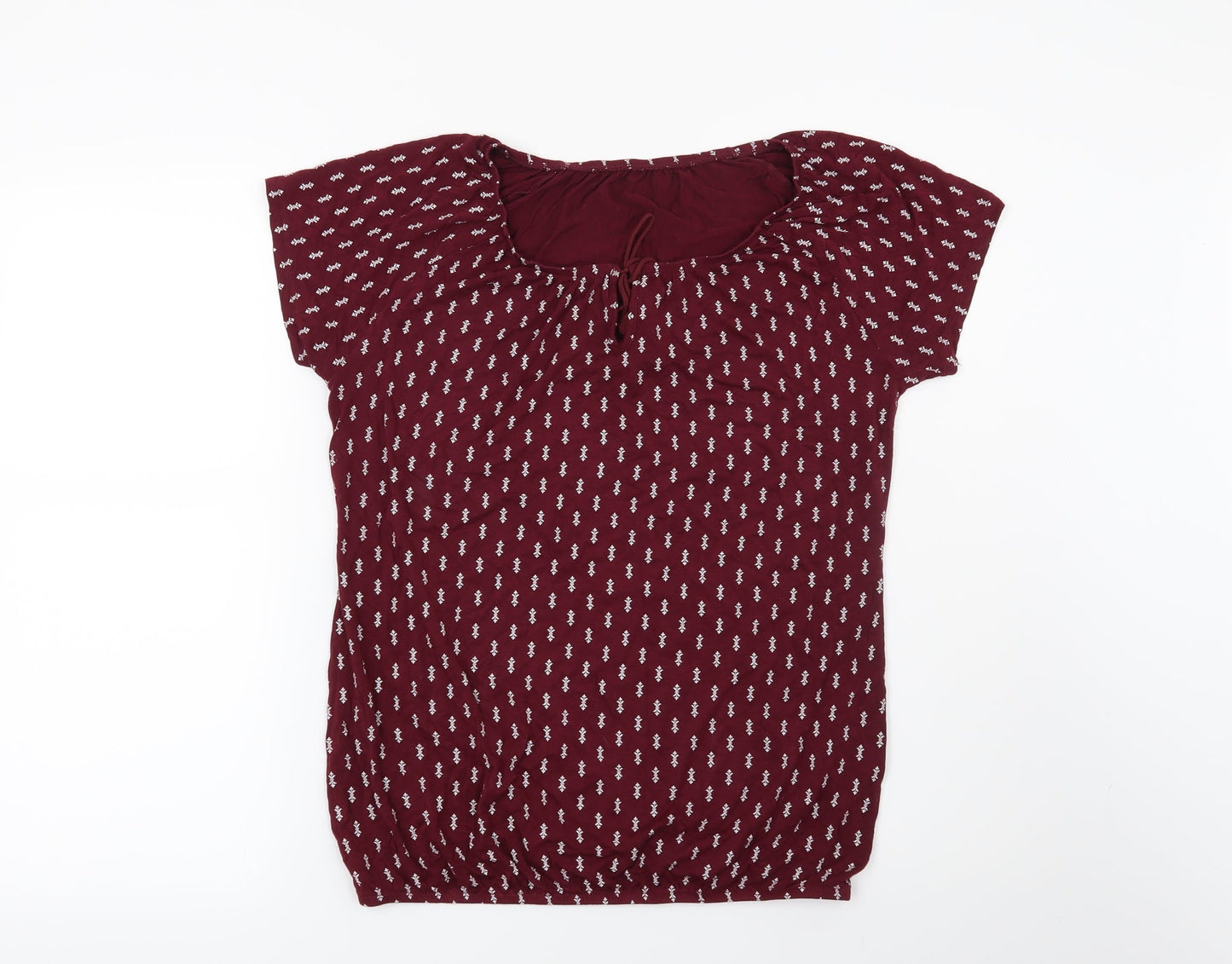 Vivance Womens Red Geometric  Basic Blouse Size 10