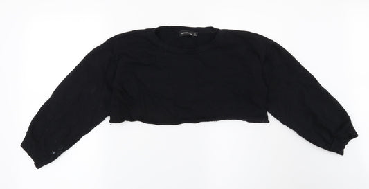 PRETTYLITTLETHING Womens Black   Pullover Sweatshirt Size 6