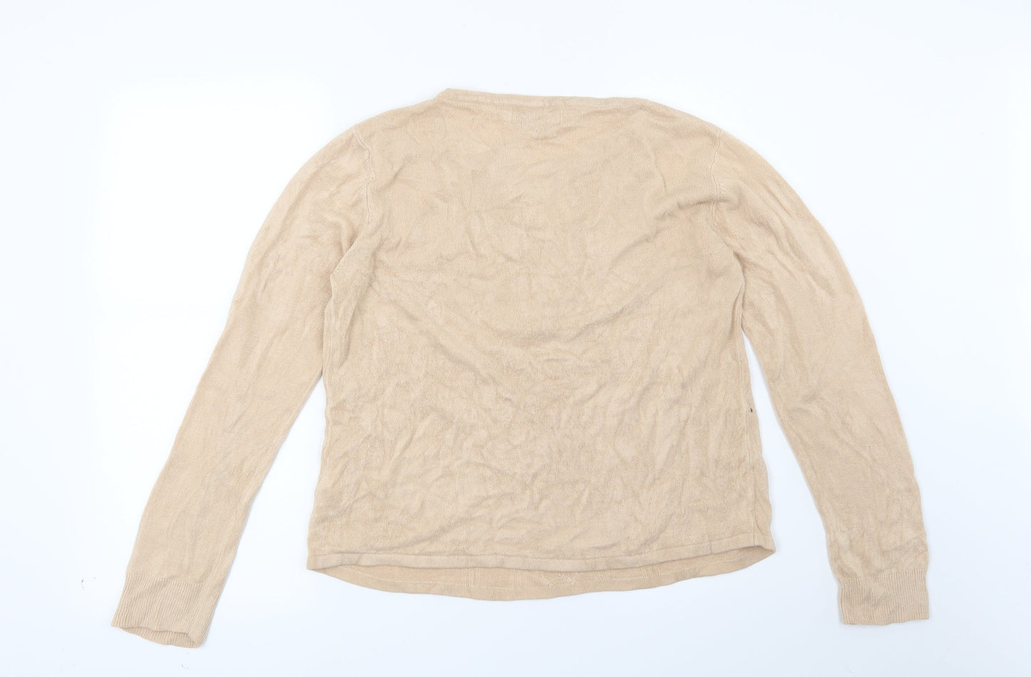 Reflect Womens Beige Geometric  Pullover Jumper Size L