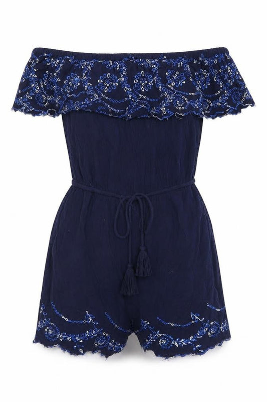 Red Herring Womens Blue Floral  Playsuit One-Piece Size 8