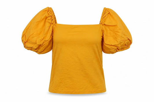 H&M Womens Yellow  Jersey Basic Blouse Size XS