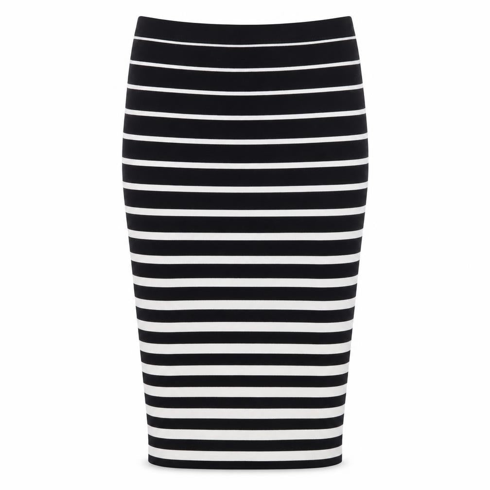 Sports Girl Womens Black Striped Jersey Straight & Pencil Skirt Size XS