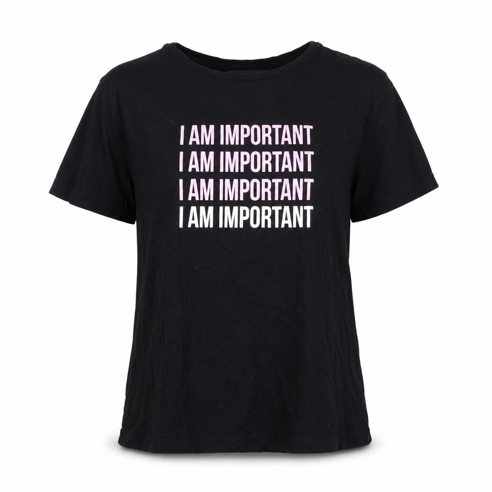 Pull&Bear Womens Black  Jersey Basic T-Shirt Size S  - I am important