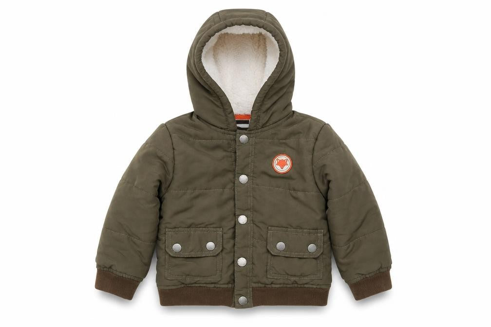 Little Me Boys Brown   Puffer Jacket Jacket Size 2 Years