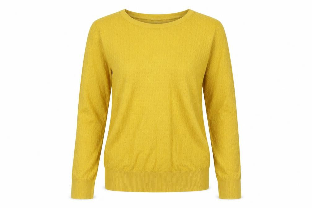 H&M Womens Yellow  Knit Pullover Jumper Size S