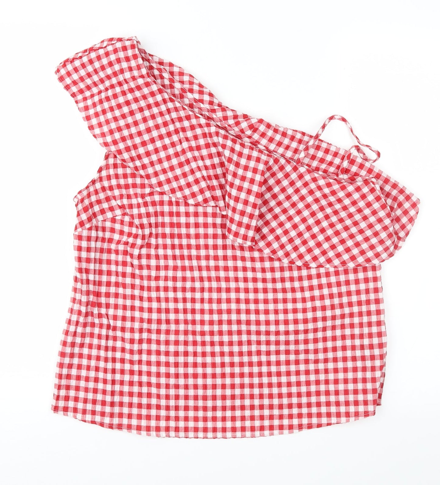 New Look Womens Red Check  Basic Blouse Size 14