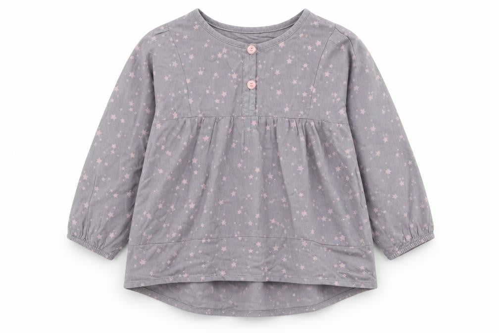 H&M Girls Grey Geometric  Shirt Dress  Size 12-18 Months
