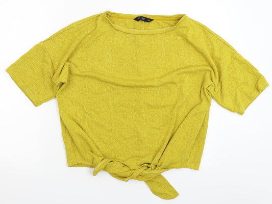 F&F Womens Yellow  Knit Pullover Jumper Size 14