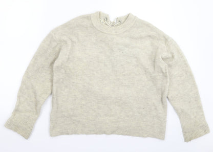 Mango Womens Grey  Knit Pullover Jumper Size S