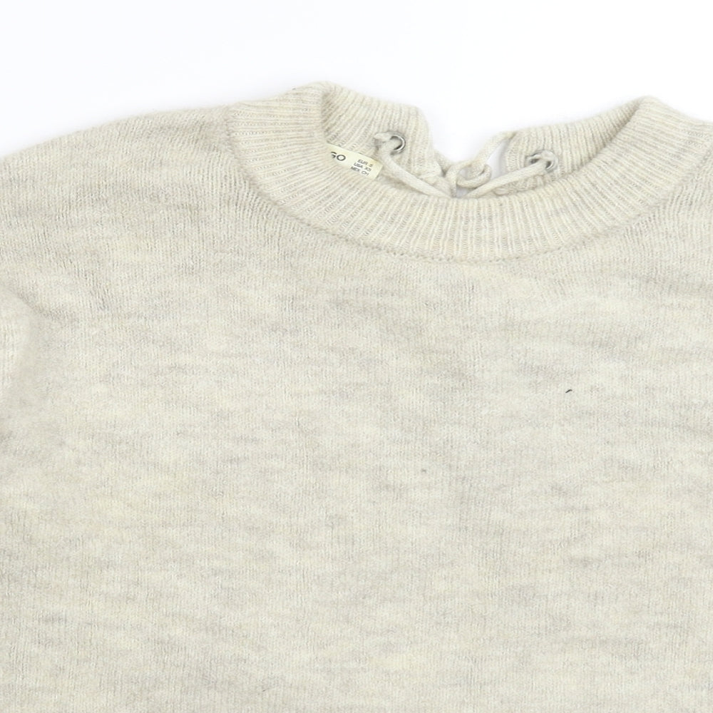 Mango Womens Grey  Knit Pullover Jumper Size S
