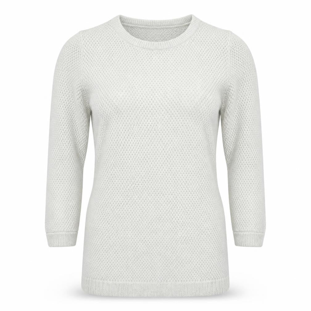 H&M Womens White  Knit Pullover Jumper Size M