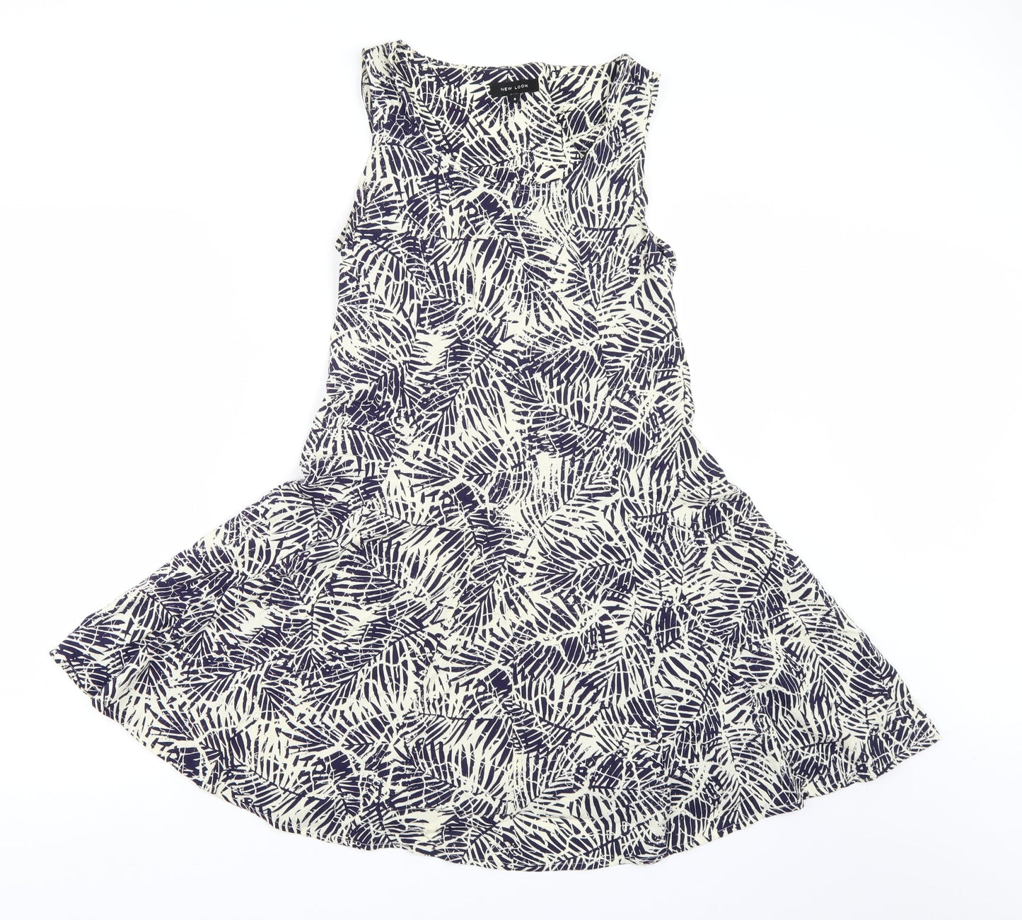 New Look Womens Blue Floral  A-Line  Size 8
