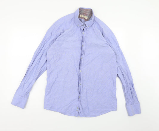 Cavani Mens Blue    Button-Up Size L