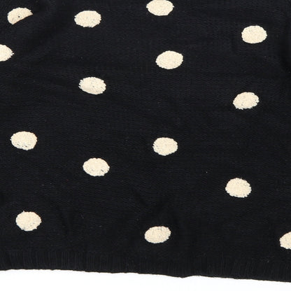 Preloved FOREVER 21 Womens Black Polka Dot Knit Pullover Jumper Size L - Label