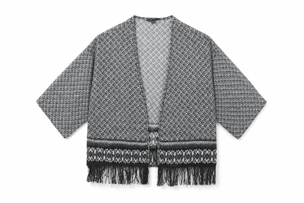 Candy Couture Girls Black Geometric  Cardigan Jumper Size 12-13 Years