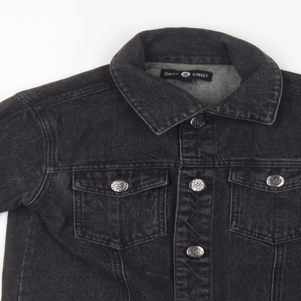 Daisy Street Womens Black  Denim Jacket  Size XS
