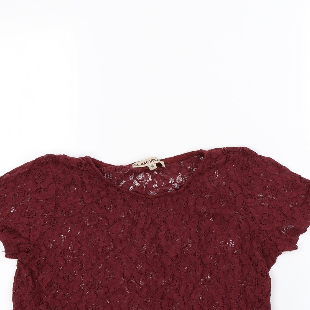 Glamorous Womens Red   Basic Tank Size 10