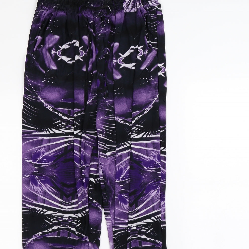 Preworn Womens Purple Geometric  Trousers  Size 26 in L30 in