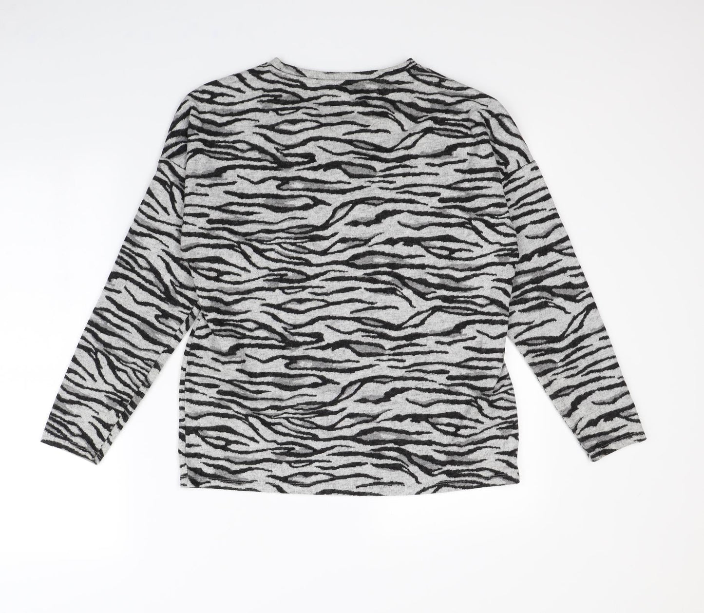 NEXT Womens Grey Animal Print  Pullover Jumper Size 10