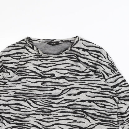 Next Womens Grey Animal Print  Pullover Jumper Size 10