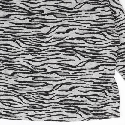 Next Womens Grey Animal Print  Pullover Jumper Size 10