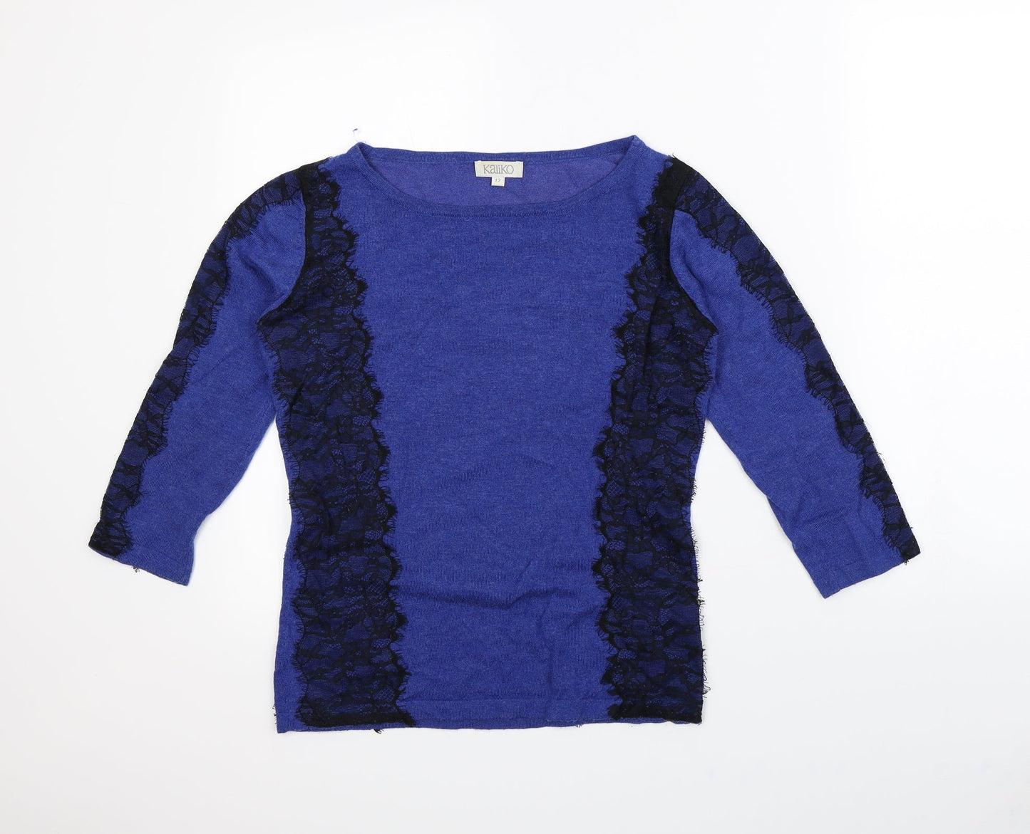 Kaliko Womens Blue   Pullover Sweatshirt Size 12
