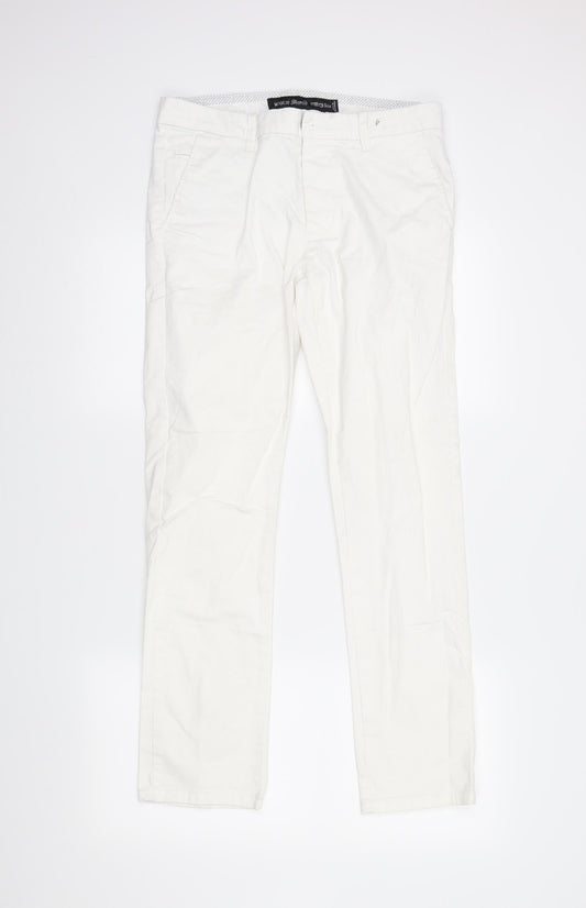 DenimCo Womens White  Denim Straight Jeans Size 30 in L29 in