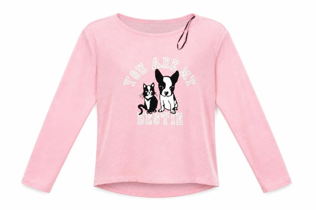 H&M Girls Pink Animal Print  Pullover Jumper Size 11-12 Years