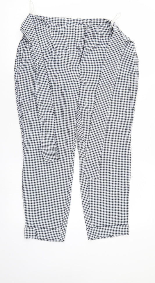 Dorothy Perkinsth Womens Blue Herringbone  Cropped Trousers Size 10 L23 in
