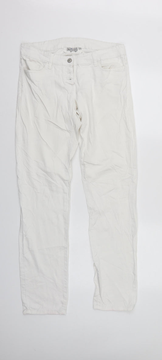 Blue motion Womens White  Denim Straight Jeans Size 10 L30 in