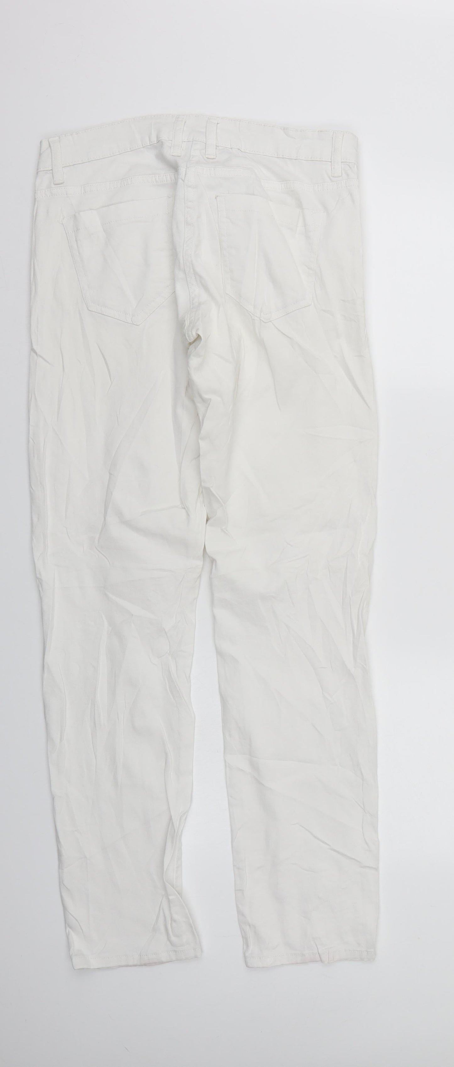 Blue motion Womens White  Denim Straight Jeans Size 10 L30 in