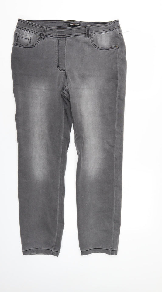Punt Roma Womens Grey  Denim Jegging Jeans Size M L26 in - Elastic Waist