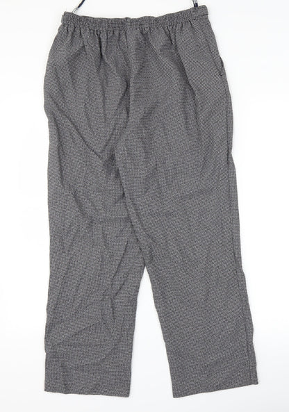 BHS Womens Blue Geometric  Trousers  Size 14 L25 in