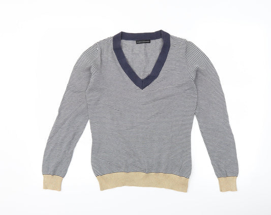 Trinny & Susannah Womens Blue Striped  Pullover Jumper Size 10
