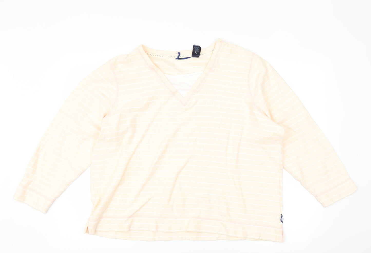 Crazy Horse Womens Pink Striped  Pullover Jumper Size M