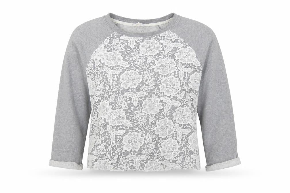 Matalan Womens Grey Floral  Pullover Sweatshirt Size 12