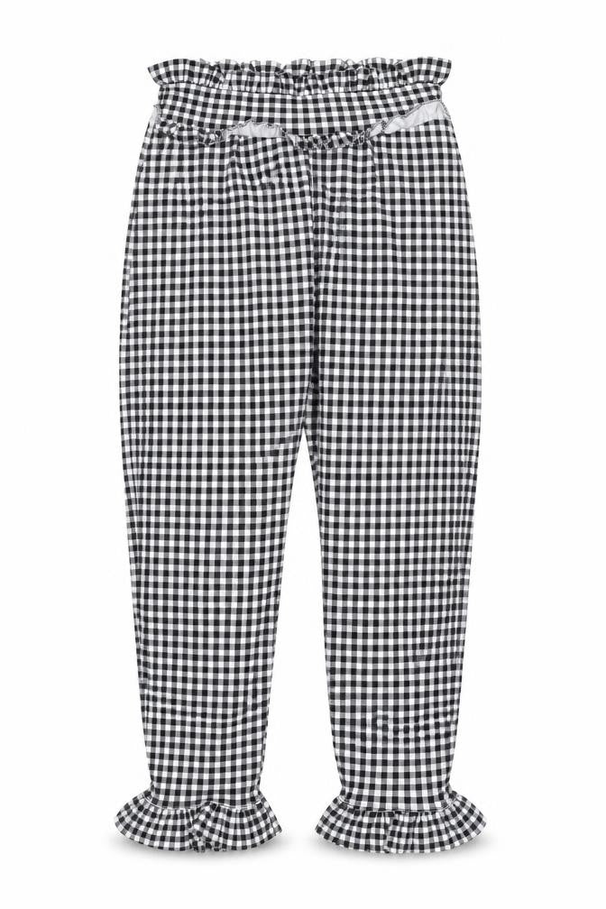 PRETTYLITTLETHING Womens Black Check  Trousers  Size 10 L24 in
