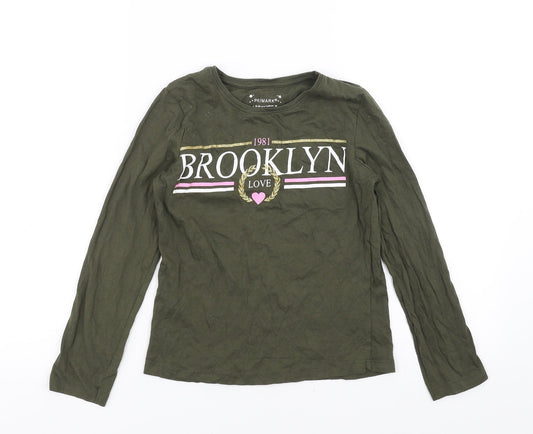 Primark Girls Green   Basic T-Shirt Size 9-10 Years  - brooklyn