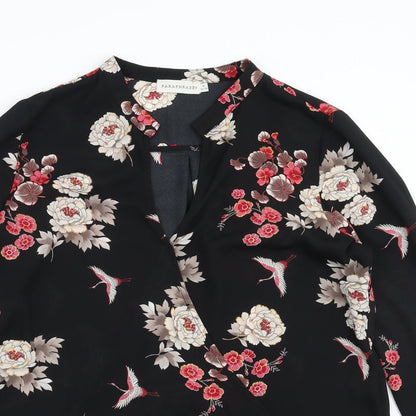 Preloved Paraphrase Womens Black Floral  Basic Blouse Size M - Detail