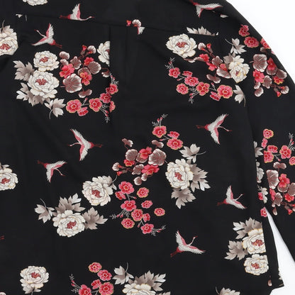 Preloved Paraphrase Womens Black Floral  Basic Blouse Size M - Label